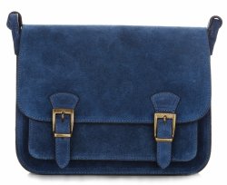 Bőr táska levéltáska Genuine Leather kék 1643
