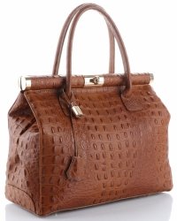 Bőr táska kuffer Genuine Leather vörös 7727