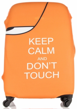 Obal na kufr Snowball L size Keep Calm and dont touch Oranžový