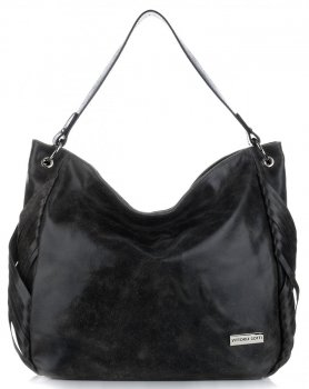 Kožené kabelka shopper bag Vittoria Gotti černá V8818