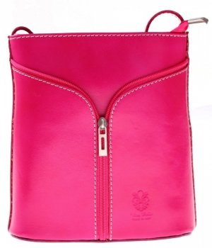 Kožené kabelka listonoška Genuine Leather růžová 208