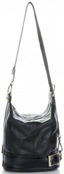 Kožené kabelka batůžek Genuine Leather černá 6010