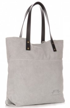 Kožené kabelka shopper bag Vittoria Gotti světle šedá V8267