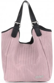 Kožené kabelka shopper bag Vittoria Gotti pudrová růžová V80050