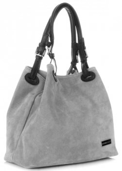 Kožené kabelka shopper bag Vittoria Gotti šedá V90047CH