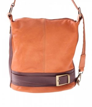 Kožené kabelka batůžek Genuine Leather zrzavá 6010