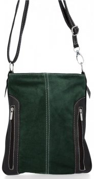Kožené kabelka univerzální Genuine Leather lahvově zelená 444