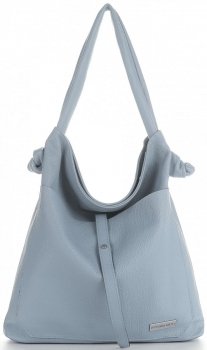 Kožené kabelka shopper bag Vittoria Gotti světle modrá V5701