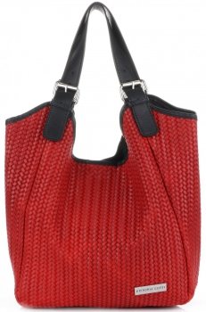 Bőr táska shopper bag Vittoria Gotti piros V80050