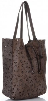 Bőr táska shopper bag Vittoria Gotti csokoládé VL299