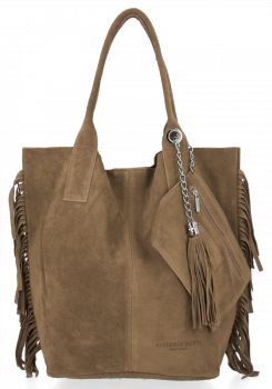 Bőr táska shopper bag Vittoria Gotti földszínű B16