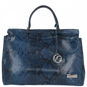 Bőr táska kuffer Vittoria Gotti V028PIT kék