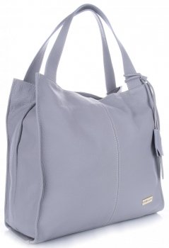 Bőr táska shopper bag Vittoria Gotti világosszürke V2
