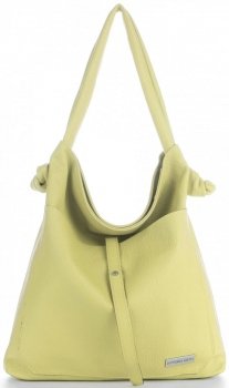 Bőr táska shopper bag Vittoria Gotti lime V5701