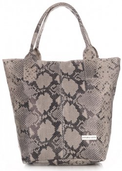 Bőr táska shopper bag Vittoria Gotti szürke V15