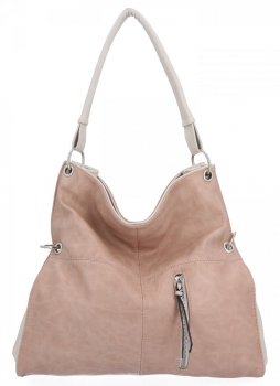 Uniwersalna Torebka damska Shopper Bag XL firmy Hernan HB0170 Pudrowy Róż