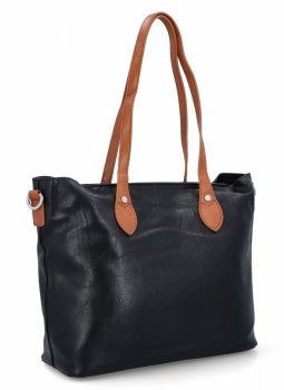Torebka Damska Shopper Bag XL z Kosmetyczką firmy Herisson H8806 Czarna