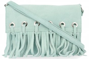 Vittoria Gotti Made in Italy Rewelacyjna Listonoszka Skórzana w stylu Boho Miętowa