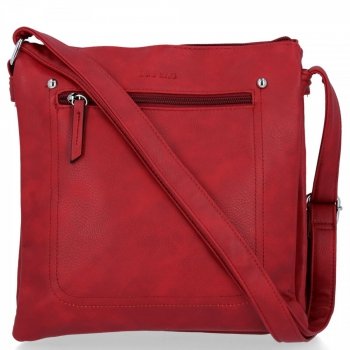 BEE BAG Firmowa Torebka Damska Listonoszka Hazel Czerwona