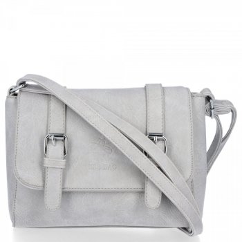 BEE BAG Torebka Damska Listonoszka Vintage Bag Jasno Szara