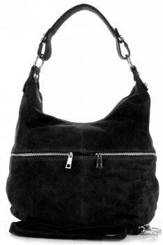 Uniwersalna Torebka Skórzana Genuine Leather Czarna