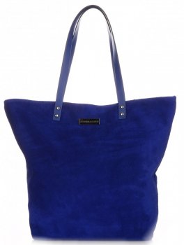 Uniwersalne Torebki Skórzane Vittoria Gotti Shopper Kobalt