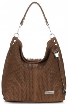GEANȚĂ DIN PIELE shopper bag Vittoria Gotti maro pământiu V80051