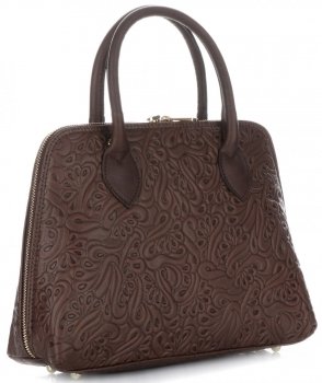 GEANȚĂ DIN PIELE cufăr Genuine Leather ciocolatiu 80032