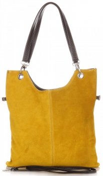 GEANȚĂ DIN PIELE tip poștaș Genuine Leather galben 517