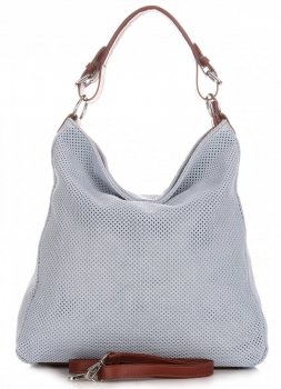 GEANȚĂ DIN PIELE universală Genuine Leather albastru deschis 17