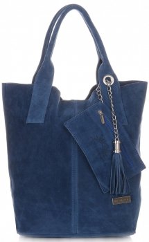 GEANȚĂ DIN PIELE shopper bag Vittoria Gotti denim V5190
