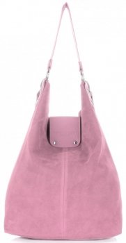 GEANȚĂ DIN PIELE shopper bag Vittoria Gotti roz de pudră V3292C