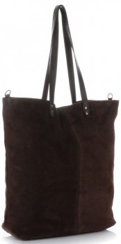 GEANȚĂ DIN PIELE shopper bag Vera Pelle ciocolatiu 80041