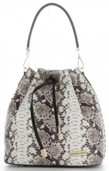 GEANȚĂ DIN PIELE shopper bag Vittoria Gotti negru V8224-1