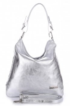 GEANȚĂ DIN PIELE shopper bag Vittoria Gotti argint V4