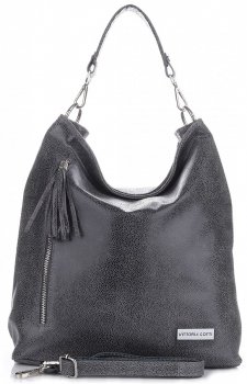 GEANȚĂ DIN PIELE shopper bag Vittoria Gotti gri V8420
