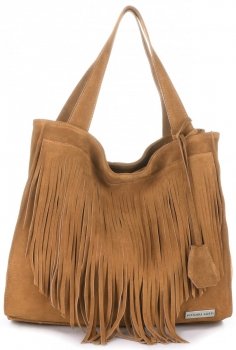 GEANȚĂ DIN PIELE shopper bag Vittoria Gotti roșcat V6048