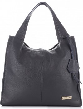 GEANȚĂ DIN PIELE shopper bag Vittoria Gotti gri V2