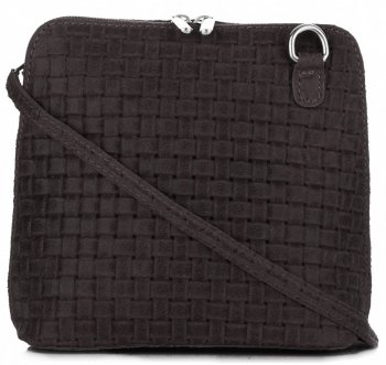 GEANȚĂ DIN PIELE tip poștaș Genuine Leather ciocolatiu A7