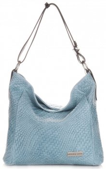 GEANȚĂ DIN PIELE shopper bag Vittoria Gotti albastru deschis V2054