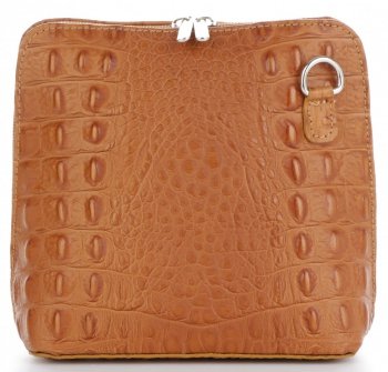 Kožené kabelka listonoška Genuine Leather ryšavá 218