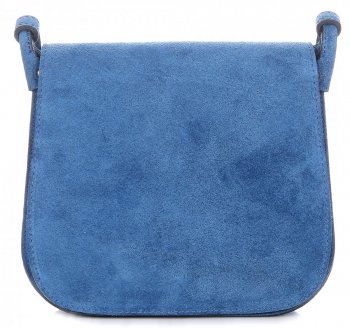Kožené kabelka listonoška Genuine Leather modrá 0003
