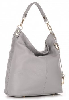 Kožené kabelka shopper bag Vittoria Gotti svetlo šedá V8047