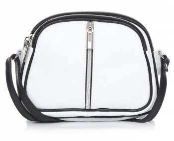 Kožené kabelka listonoška Genuine Leather biela 333