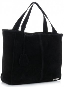 Kožené kabelka shopper bag Vittoria Gotti čierna V501