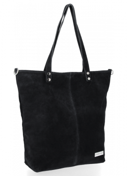 Kožené kabelka shopper bag Vittoria Gotti čierna VG41