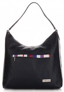 Kožené kabelka shopper bag Vittoria Gotti tmavo modrá V75