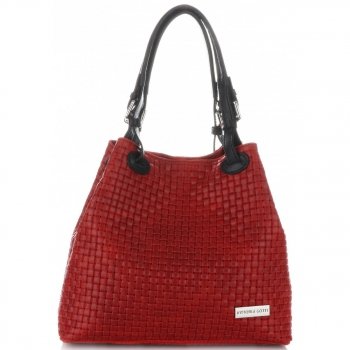 Kožené kabelka shopper bag Vittoria Gotti červená V80047