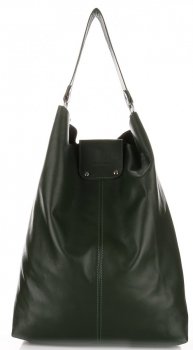 Kožené kabelka shopper bag Vera Pelle zelená 3292