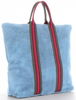 Kožené kabelka shopper bag Vittoria Gotti svetlo modrá V689746